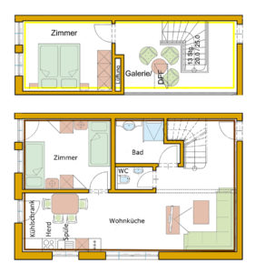 Der Grundrissplan des Appartement Schusterkogel