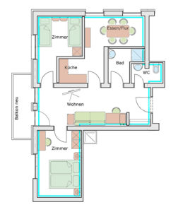 der Grundrissplan des Appartement Tristkogel